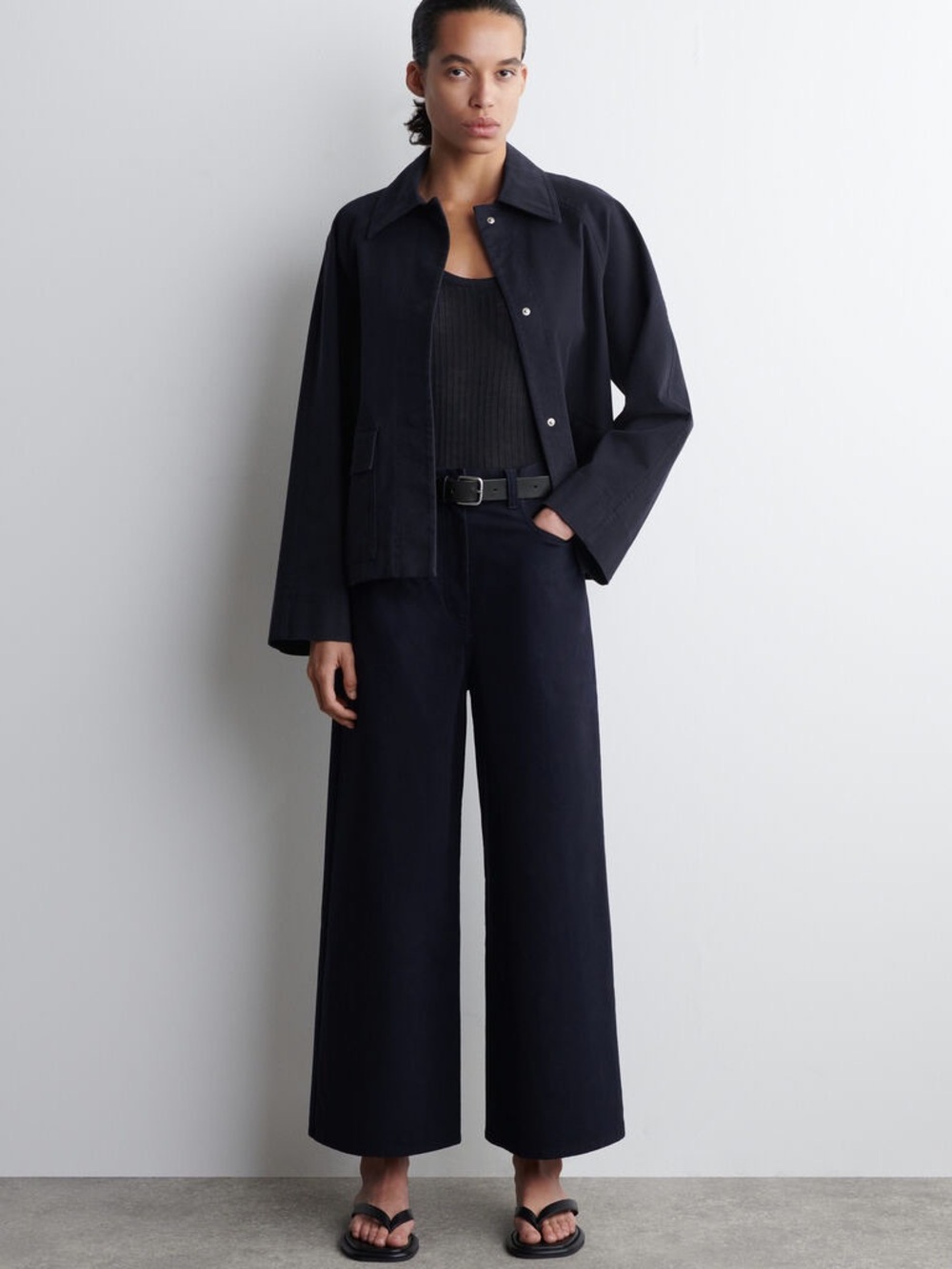 NWT (size 8) COS COTTON CROPPED WIDE-LEG TROUSERS